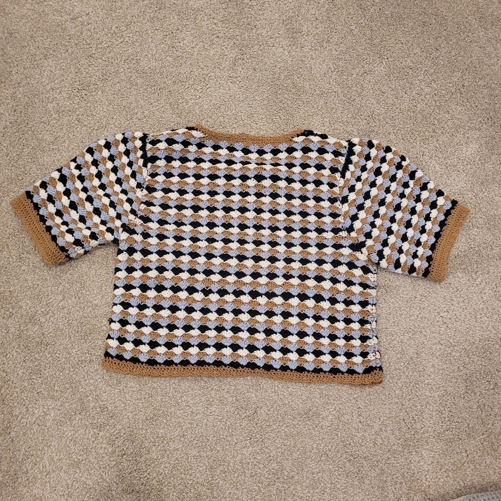 Zara Womens Crochet Knit Cotton Top Size Small - Picture 8 of 10